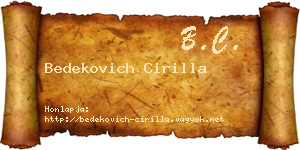 Bedekovich Cirilla névjegykártya